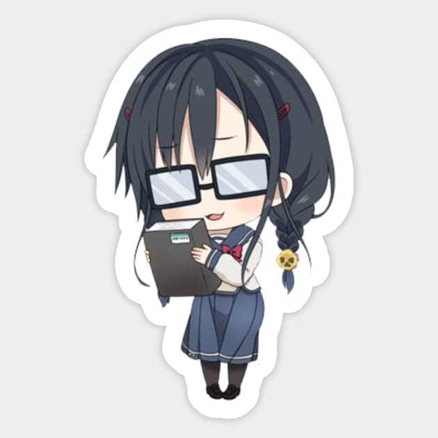 Sumireko Sanshokuin Glasses Version Sticker by Beastlykitty